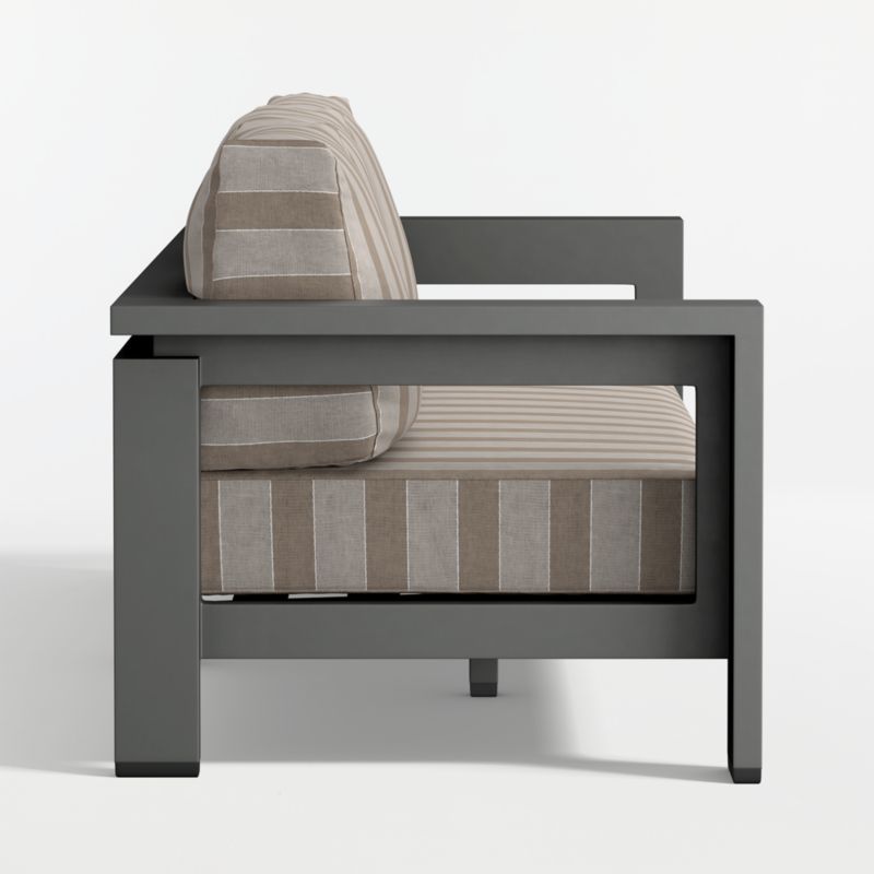 Walker 90" Metal Outdoor Sofa with Range Dune Stripe Sunbrella ® Cushions - image 13 of 15