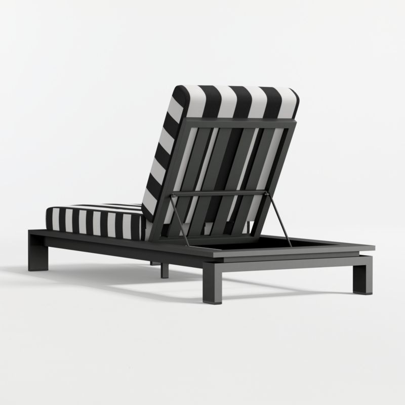 Walker Metal Outdoor Sun Lounger with Black and White Cabana Stripe Sunbrella ® Cushion - image 7 of 9