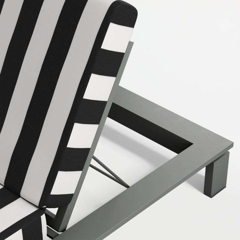Walker Metal Outdoor Sun Lounger with Black and White Cabana Stripe Sunbrella ® Cushion - image 8 of 9
