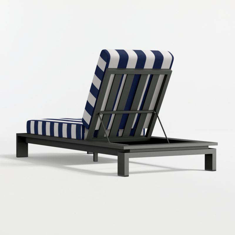 Walker Metal Outdoor Sun Lounger with Navy and White Cabana Stripe Sunbrella ® Cushion - image 7 of 9