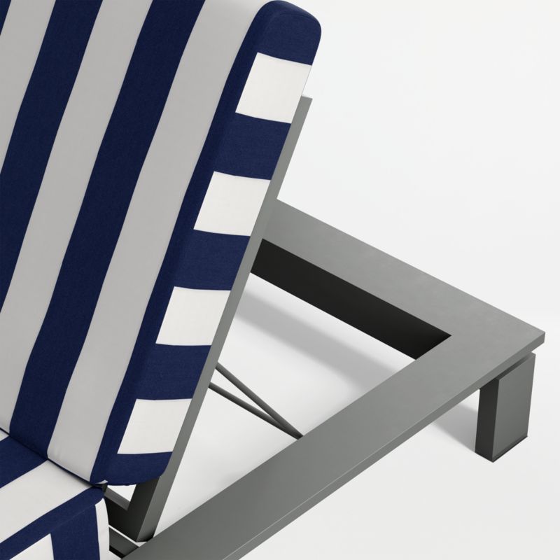 Walker Metal Outdoor Sun Lounger with Navy and White Cabana Stripe Sunbrella ® Cushion - image 8 of 9
