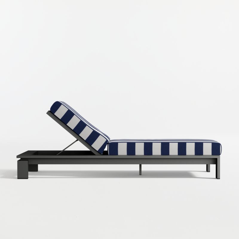 Walker Metal Outdoor Sun Lounger with Navy and White Cabana Stripe Sunbrella ® Cushion - image 5 of 9