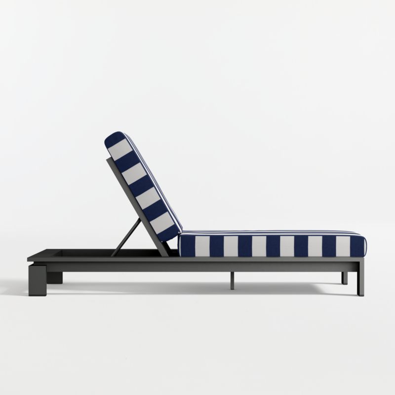 Walker Metal Outdoor Sun Lounger with Navy and White Cabana Stripe Sunbrella ® Cushion - image 4 of 9