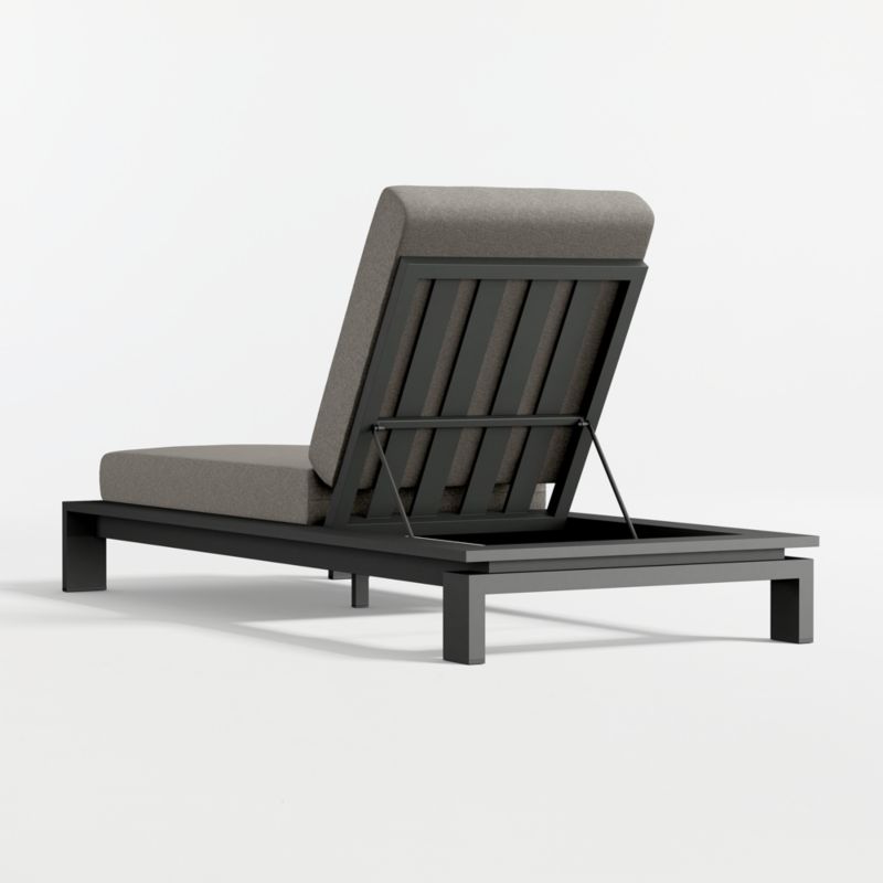 Walker Metal Outdoor Chaise Lounge with Canvas Charcoal Sunbrella ® Cushions