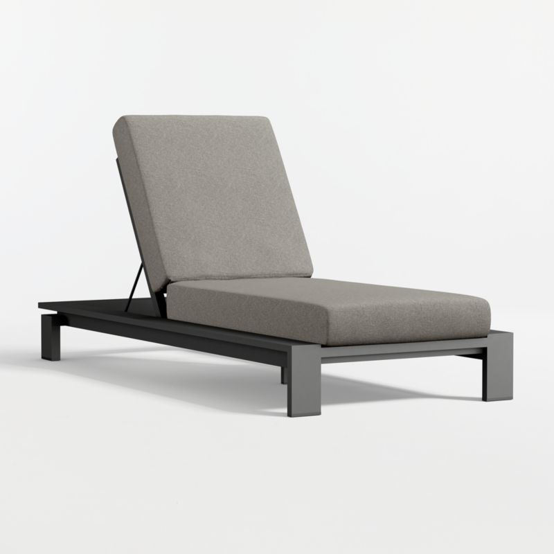 Walker Metal Outdoor Chaise Lounge with Canvas Charcoal Sunbrella ® Cushions