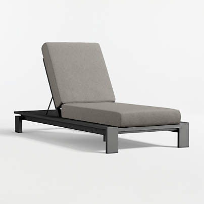 Walker Metal Outdoor Sun Lounger with Canvas Charcoal Sunbrella ® Cushions