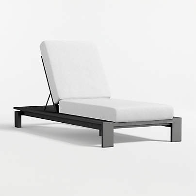 Walker Metal Outdoor Sun Lounger with Canvas White Sunbrella ® Cushions