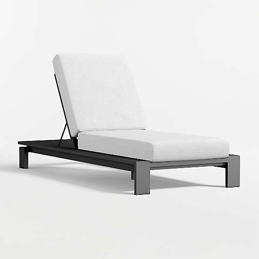 Walker Metal Outdoor Sun Lounger with Canvas White Sunbrella ® Cushions