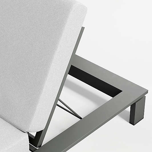 Walker Metal Outdoor Sun Lounger with Canvas White Sunbrella ® Cushions