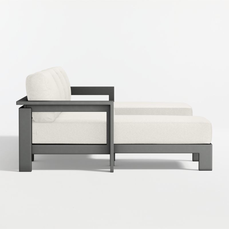 Walker Metal Double-Chaise Outdoor U-Shaped Sectional Sofa with Canvas Canvas Sunbrella ® Cushions