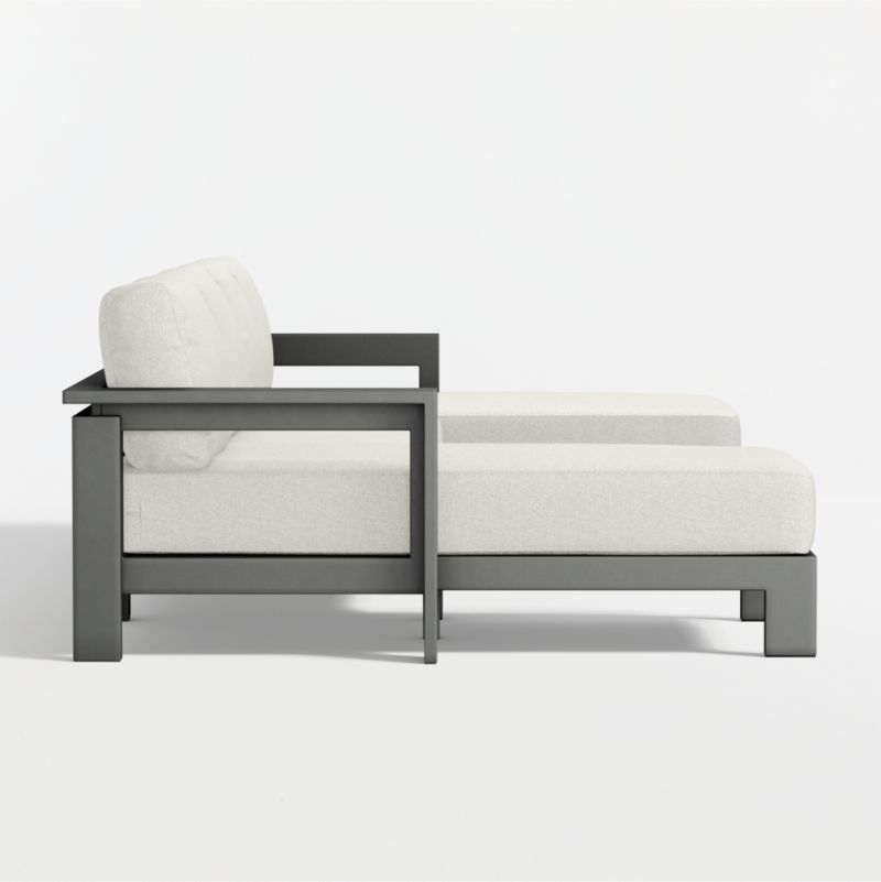 Walker Metal Double-Chaise Outdoor U-Shaped Sectional Sofa with Canvas Natural Sunbrella ® Cushions - image 7 of 9