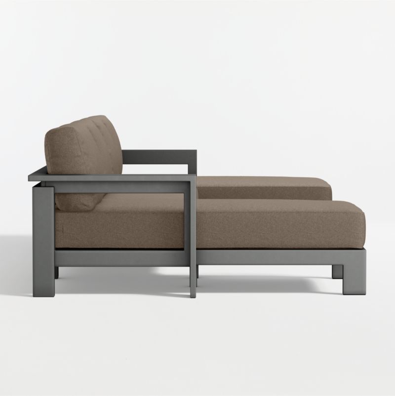 Walker Metal Double-Chaise Outdoor U-Shaped Sectional Sofa with Cast Shale Sunbrella ® Cushions - image 7 of 9