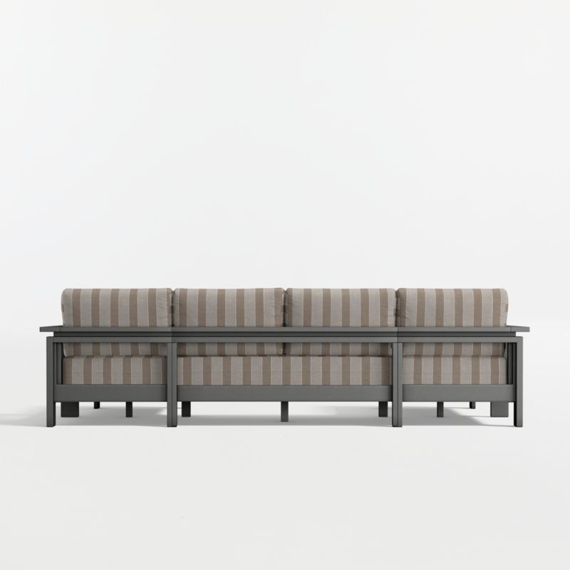 Walker Metal Double-Chaise Outdoor U-Shaped Sectional Sofa with Range Dune Stripe Sunbrella ® Cushions - image 8 of 8