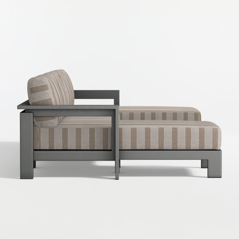 Walker Metal Double-Chaise Outdoor U-Shaped Sectional Sofa with Range Dune Stripe Sunbrella ® Cushions - image 7 of 8