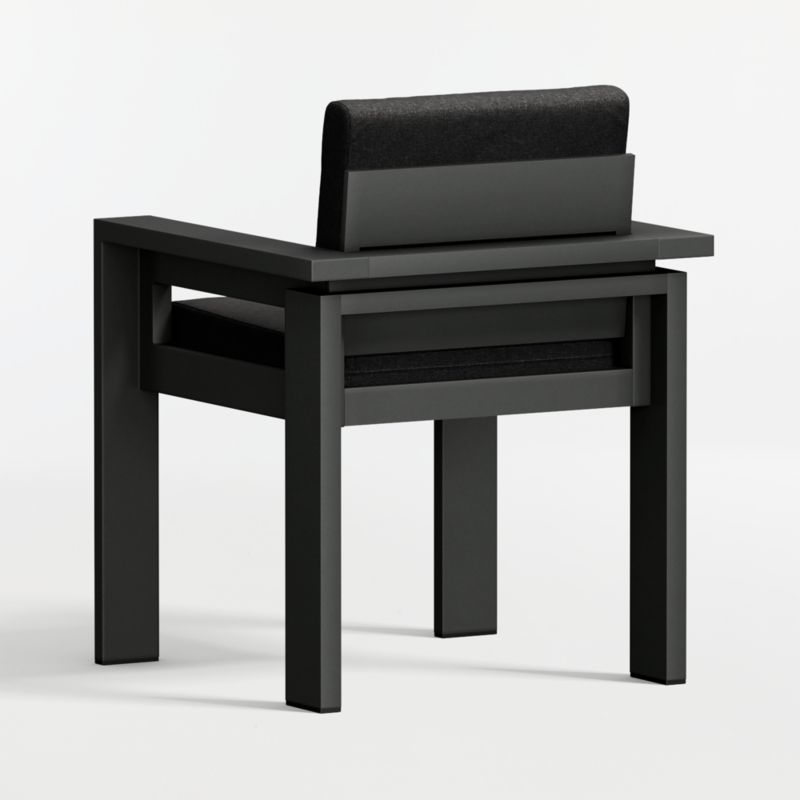 Walker Metal Outdoor Dining Armchair with Canvas Black Sunbrella ® Cushions - image 10 of 11