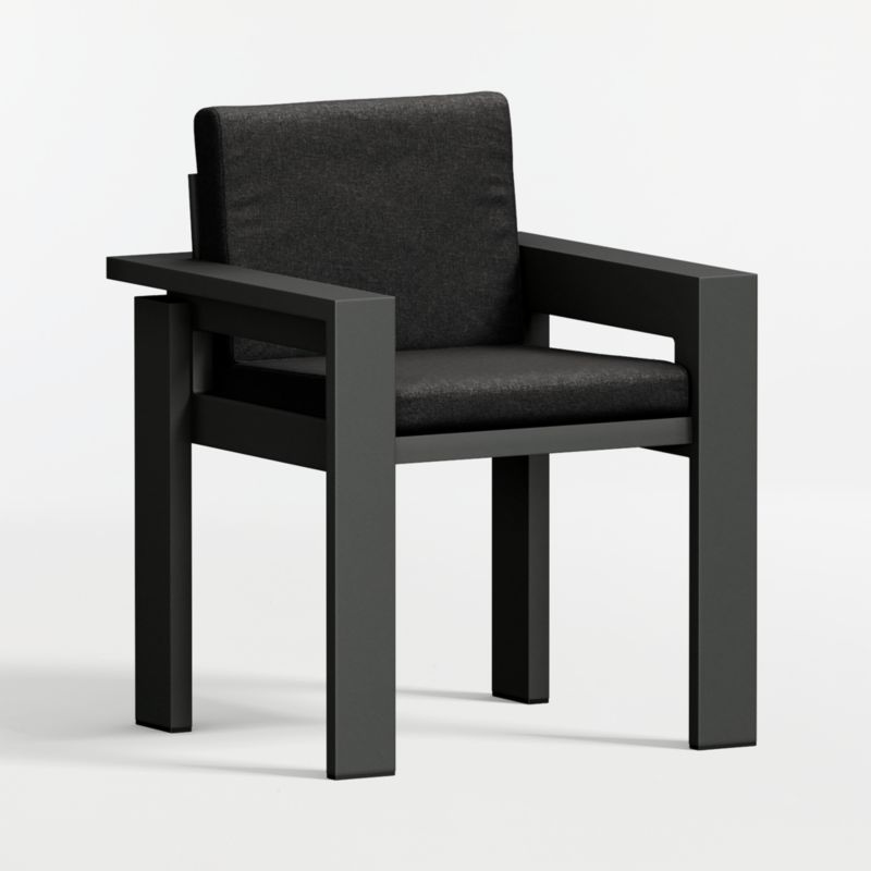 Walker 96"-144" Metal Extendable Outdoor Dining Table Set with Canvas Black Sunbrella ® Cushions - image 9 of 10