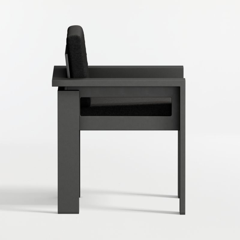 Walker Metal Outdoor Dining Armchair with Canvas Black Sunbrella ® Cushions - image 9 of 11