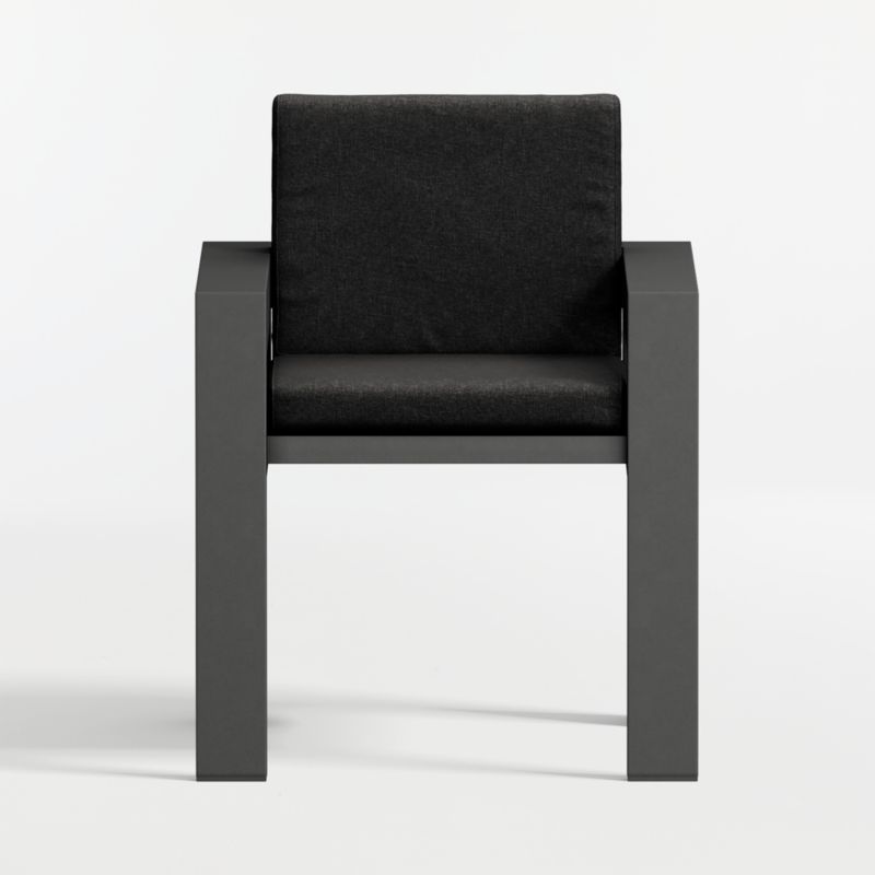 Walker Metal Outdoor Dining Armchair with Canvas Black Sunbrella ® Cushions - image 8 of 11