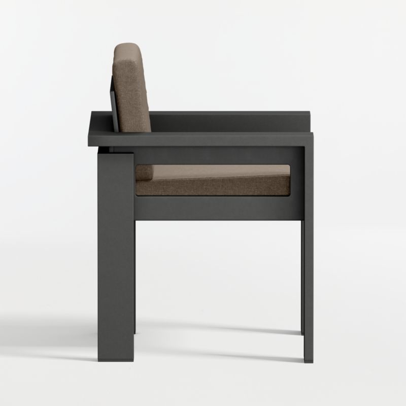 Walker Metal Outdoor Dining Armchair with Cast Shale Sunbrella ® Cushions - image 8 of 10