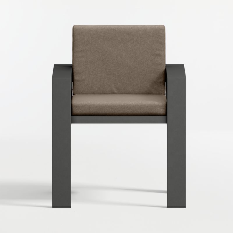 Walker Metal Outdoor Dining Armchair with Cast Shale Sunbrella ® Cushions - image 7 of 10