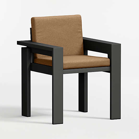 Walker Metal Outdoor Dining Armchair with Cast Teak Sunbrella ® Cushions