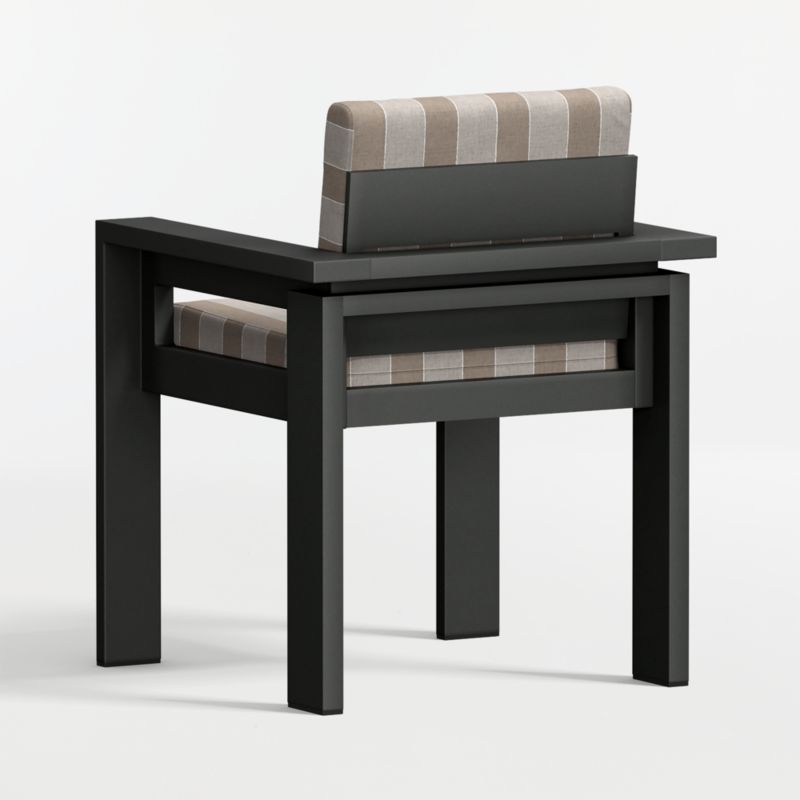 Walker Metal Outdoor Dining Armchair with Range Dune Stripe Sunbrella ® Cushions - image 10 of 10