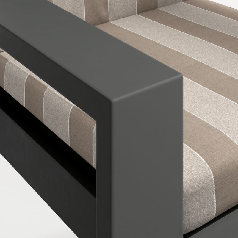 Walker Metal Outdoor Dining Armchair with Range Dune Stripe Sunbrella ® Cushions - image 11 of 11