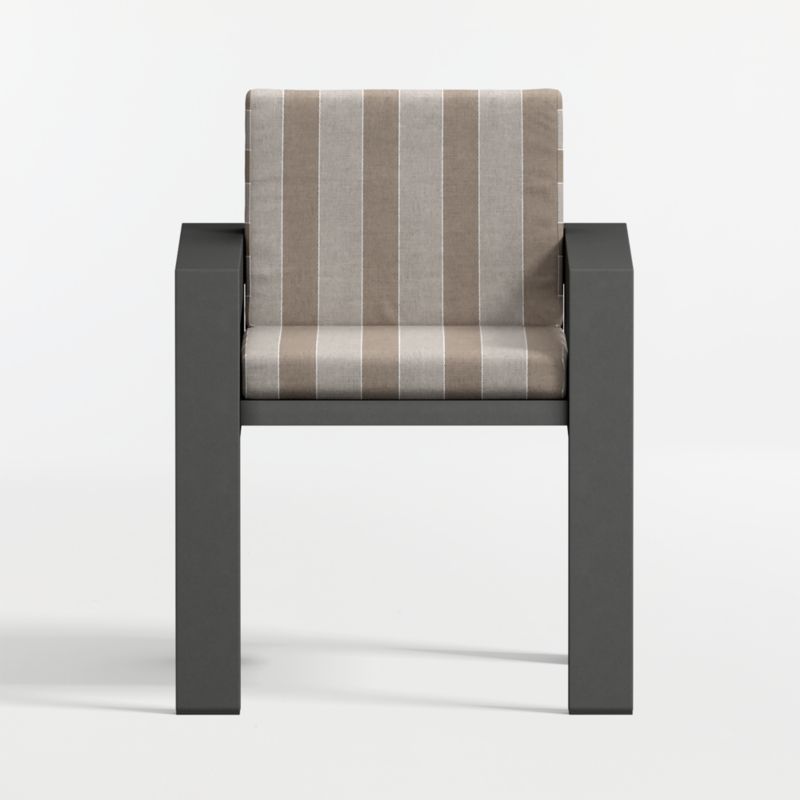 Walker Metal Outdoor Dining Armchair with Range Dune Stripe Sunbrella ® Cushions - image 8 of 10