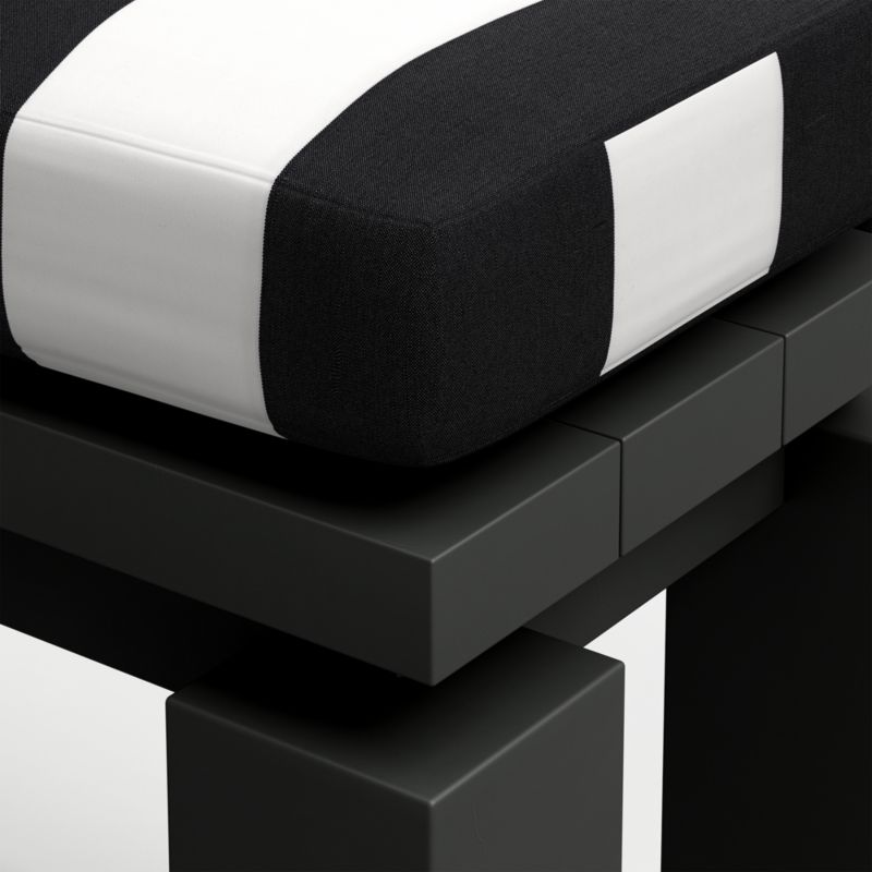 Walker Metal Outdoor Dining Bench with Black and White Cabana Stripe Sunbrella ® Cushion - image 8 of 8