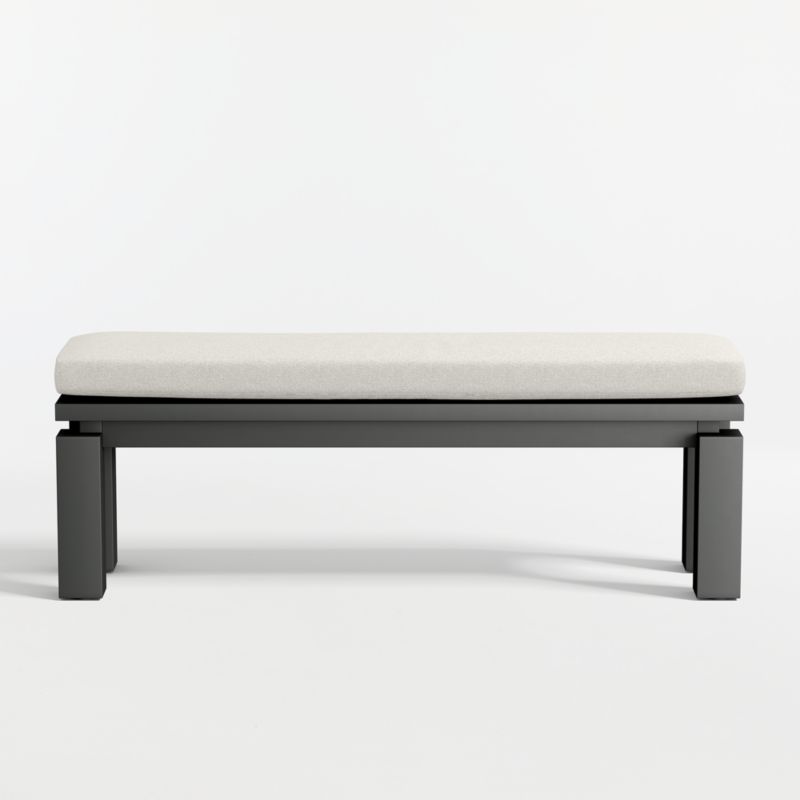 Walker Metal Outdoor Dining Bench with Canvas Natural Sunbrella ® Cushion - image 5 of 7