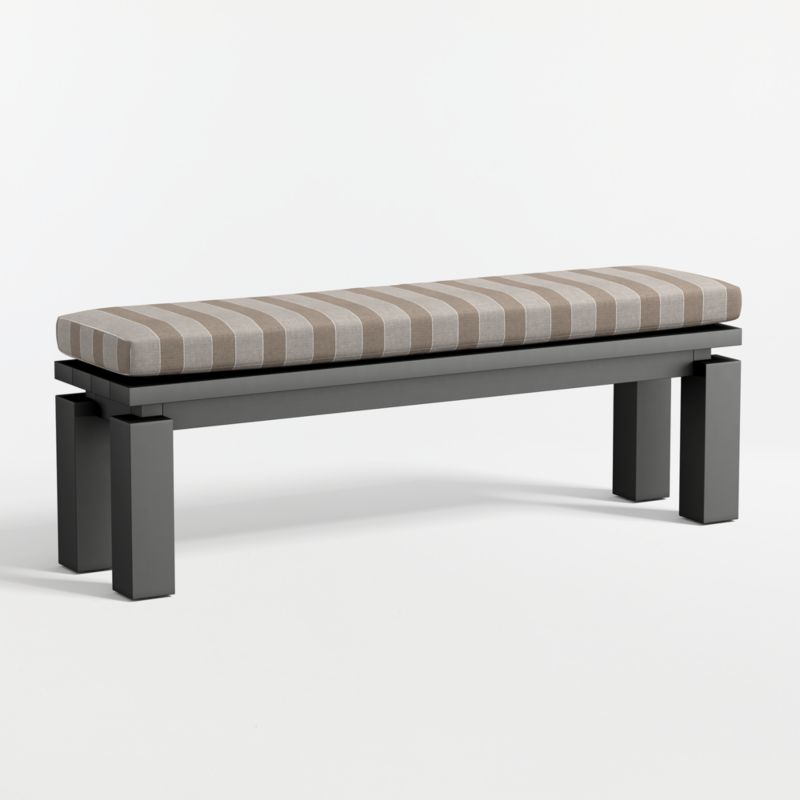 Walker 68" Metal Outdoor Dining Set with Range Dune Stripe Sunbrella ® Cushions - image 11 of 11