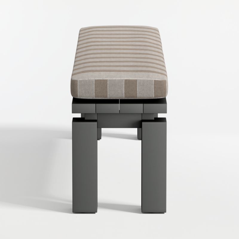 Walker Metal Outdoor Dining Bench with Range Dune Stripe Sunbrella ® Cushion - image 7 of 7