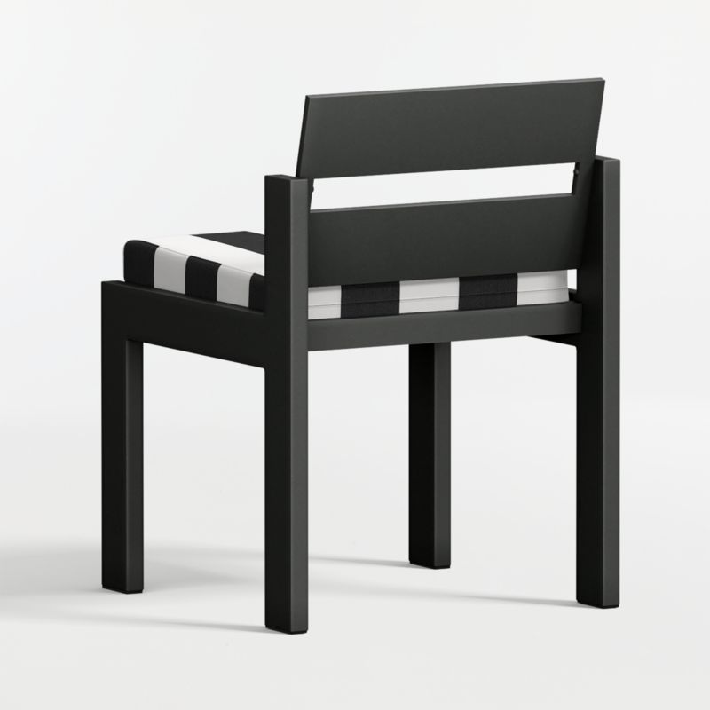 Walker Metal Outdoor Dining Chair with Black and White Cabana Stripe Sunbrella ® Cushions - image 11 of 12