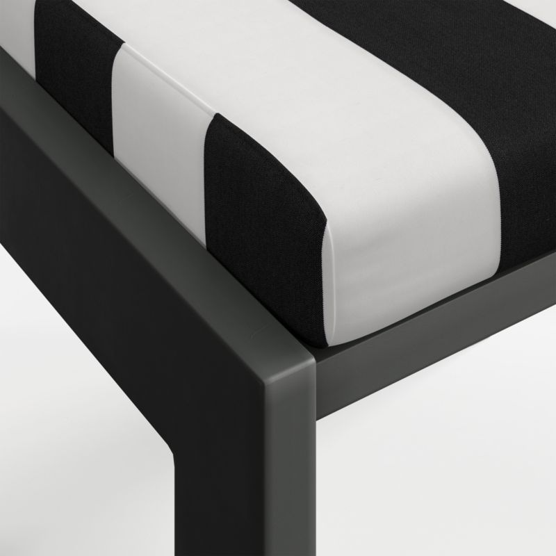 Walker Metal Outdoor Dining Chair with Black and White Cabana Stripe Sunbrella ® Cushions - image 12 of 12
