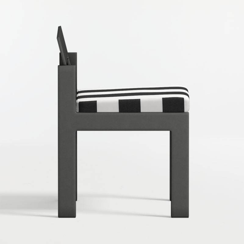 Walker Metal Outdoor Dining Chair with Black and White Cabana Stripe Sunbrella ® Cushions - image 10 of 12