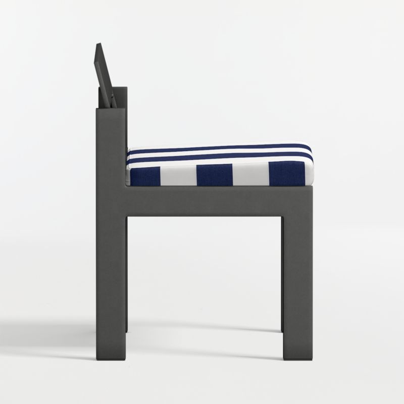 Walker Metal Outdoor Dining Chair with Navy and White Cabana Stripe Sunbrella ® Cushions - image 11 of 13