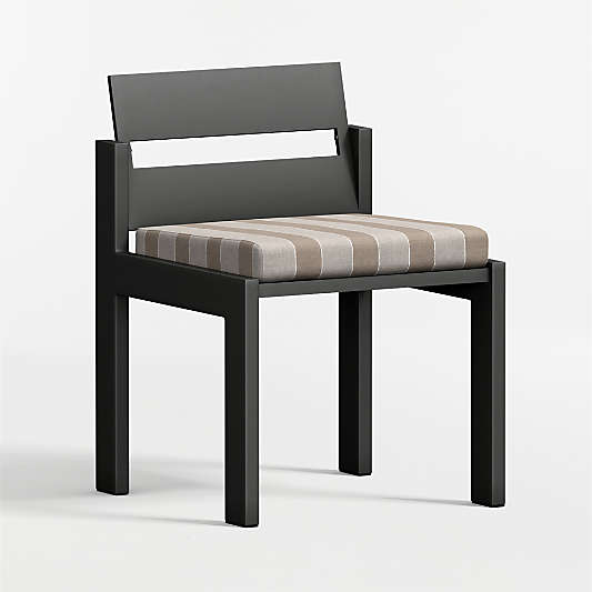 Walker Metal Outdoor Dining Chair with Canvas Range Dune Stripe Sunbrella ® Cushions
