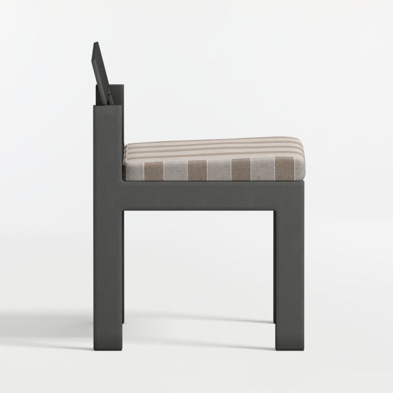 Walker Metal Outdoor Dining Chair with Range Dune Stripe Sunbrella ® Cushions - image 11 of 12