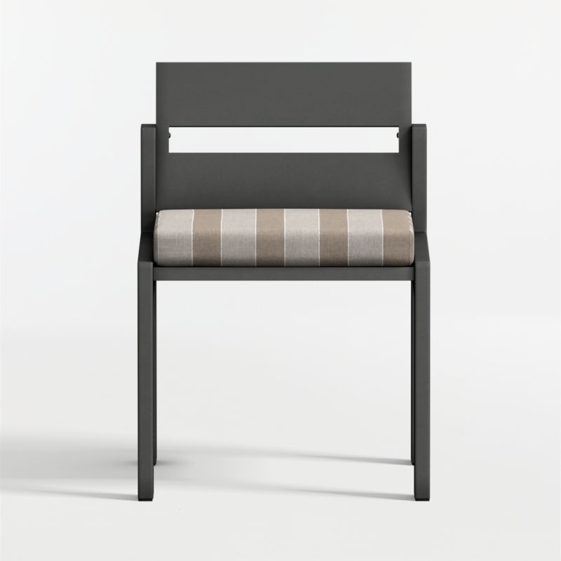 Walker Metal Outdoor Dining Chair with Range Dune Stripe Sunbrella ® Cushions - image 10 of 12