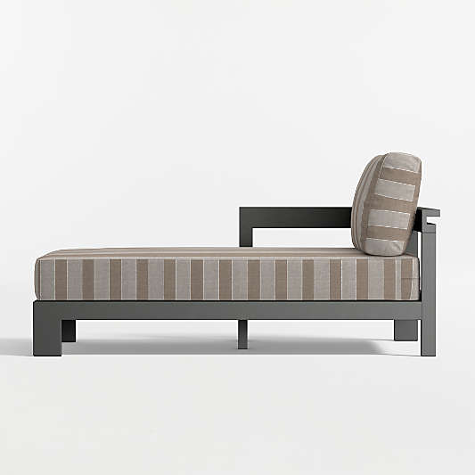 Walker Left-Arm Metal Outdoor Chaise with Range Dune Sunbrella ® Cushions