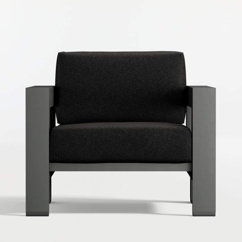 Walker Metal Outdoor Lounge Chair with Canvas Black Sunbrella ® Cushions - image 10 of 12