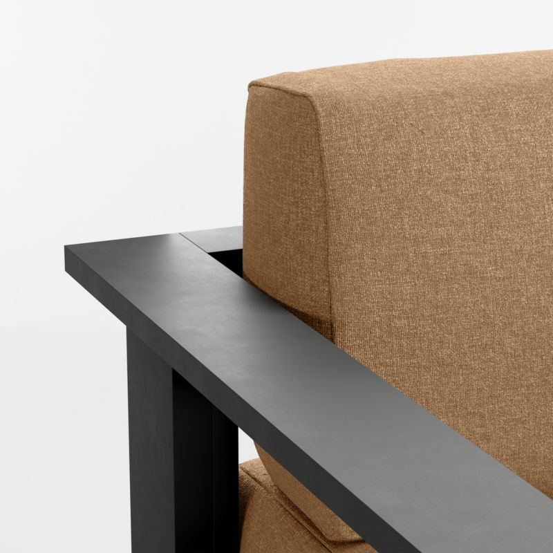 Walker Metal 3-Piece Outdoor Sectional Sofa with Cast Teak Sunbrella ® Cushions