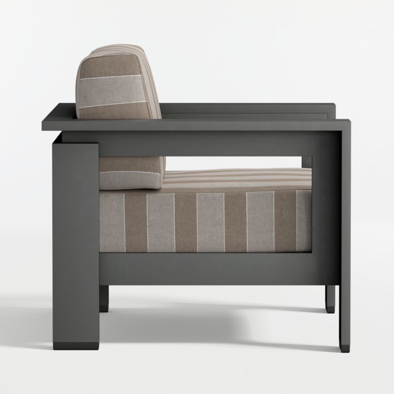 Walker Metal Outdoor Lounge Chair with Range Dune Stripe Sunbrella ® Cushions - image 10 of 11