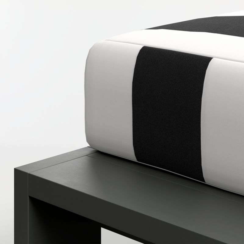 Walker Metal Outdoor Ottoman with Black and White Cabana Stripe Sunbrella ® Cushion - image 8 of 8