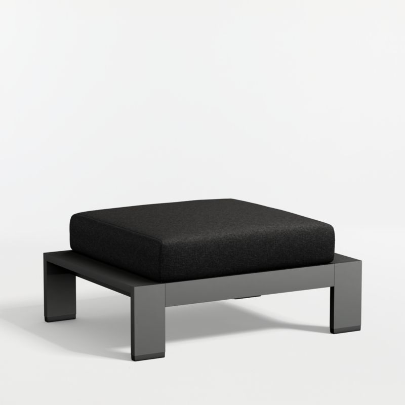 Walker Metal Outdoor Ottoman with Canvas Black Sunbrella ® Cushion - image 7 of 8