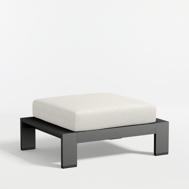 Walker Metal Outdoor Ottoman with Canvas Natural Sunbrella ® Cushion - image 7 of 8