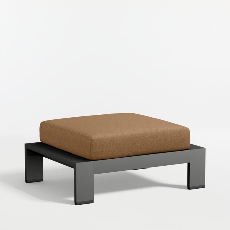 Walker Metal Outdoor Ottoman with Cast Teak Sunbrella ® Cushion - image 7 of 8