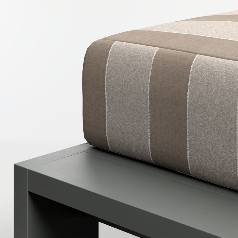 Walker Metal Outdoor Ottoman with Range Dune Stripe Sunbrella ® Cushion - image 8 of 8