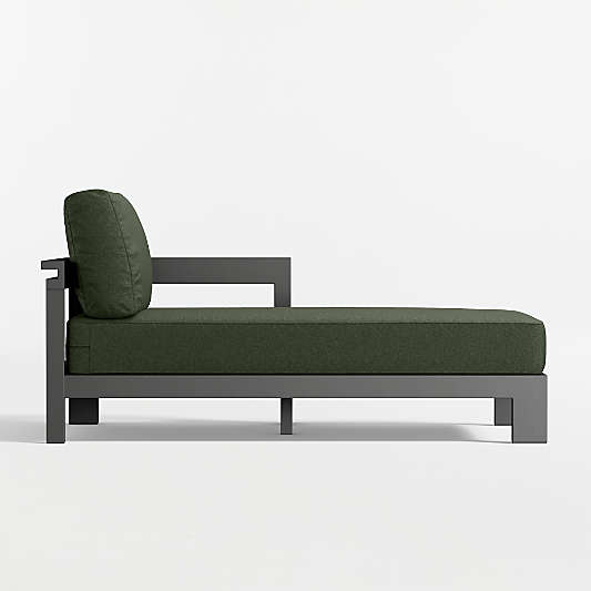 Walker Right-Arm Metal Outdoor Chaise with Cast Sage Sunbrella ® Cushions