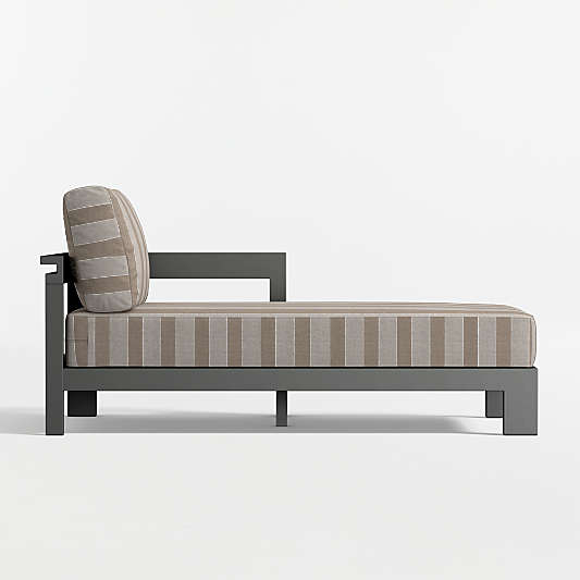 Walker Right-Arm Metal Outdoor Chaise with Range Dune Sunbrella ® Cushions